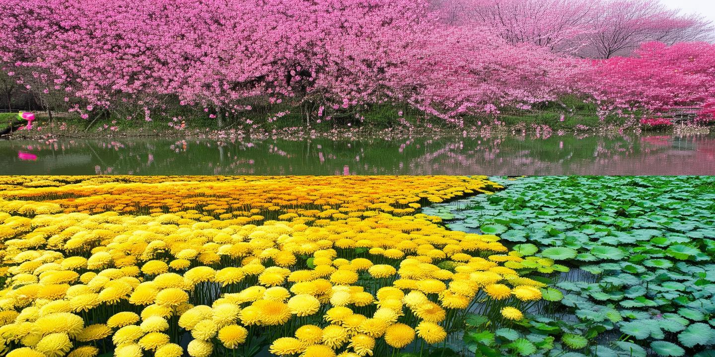 建宁全域打造“四季花海”IP,春桃夏荷秋菊冬梅,美不胜收的连片花景